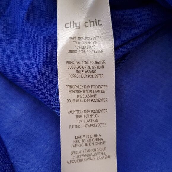 City Chic Lace Inset Fit & Flare Dress Sz XS/14 - Picture 12 of 12